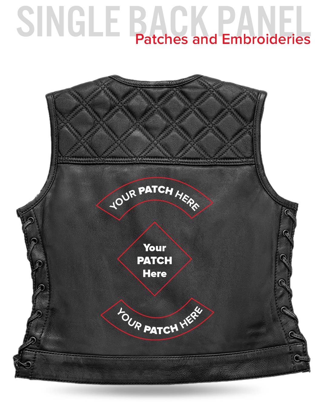 Bonnie - Women's Motorcycle Leather Vest - Diamond Quilt