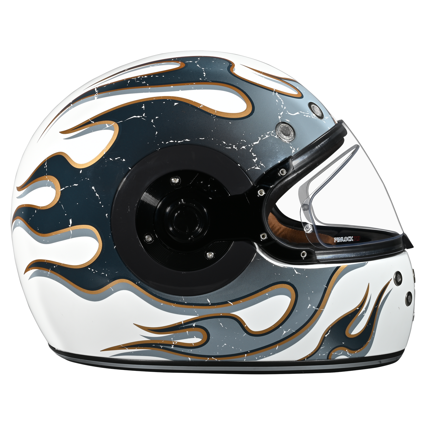D.O.T. & ECE Daytona Retro Full Face Motorcycle Helmet: Vintage Style for Men, Women, & Youth - W/ Flames