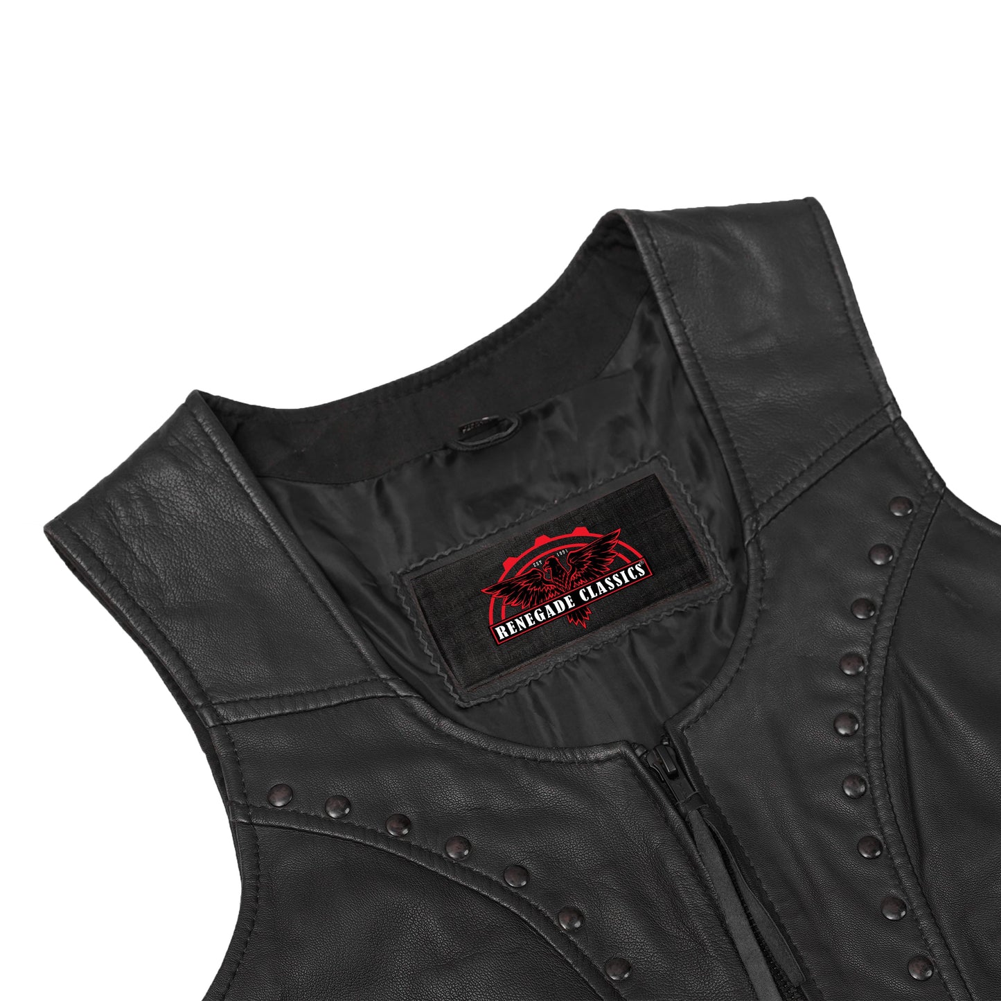 Women's Lightweight Vest with Rivets Detailing