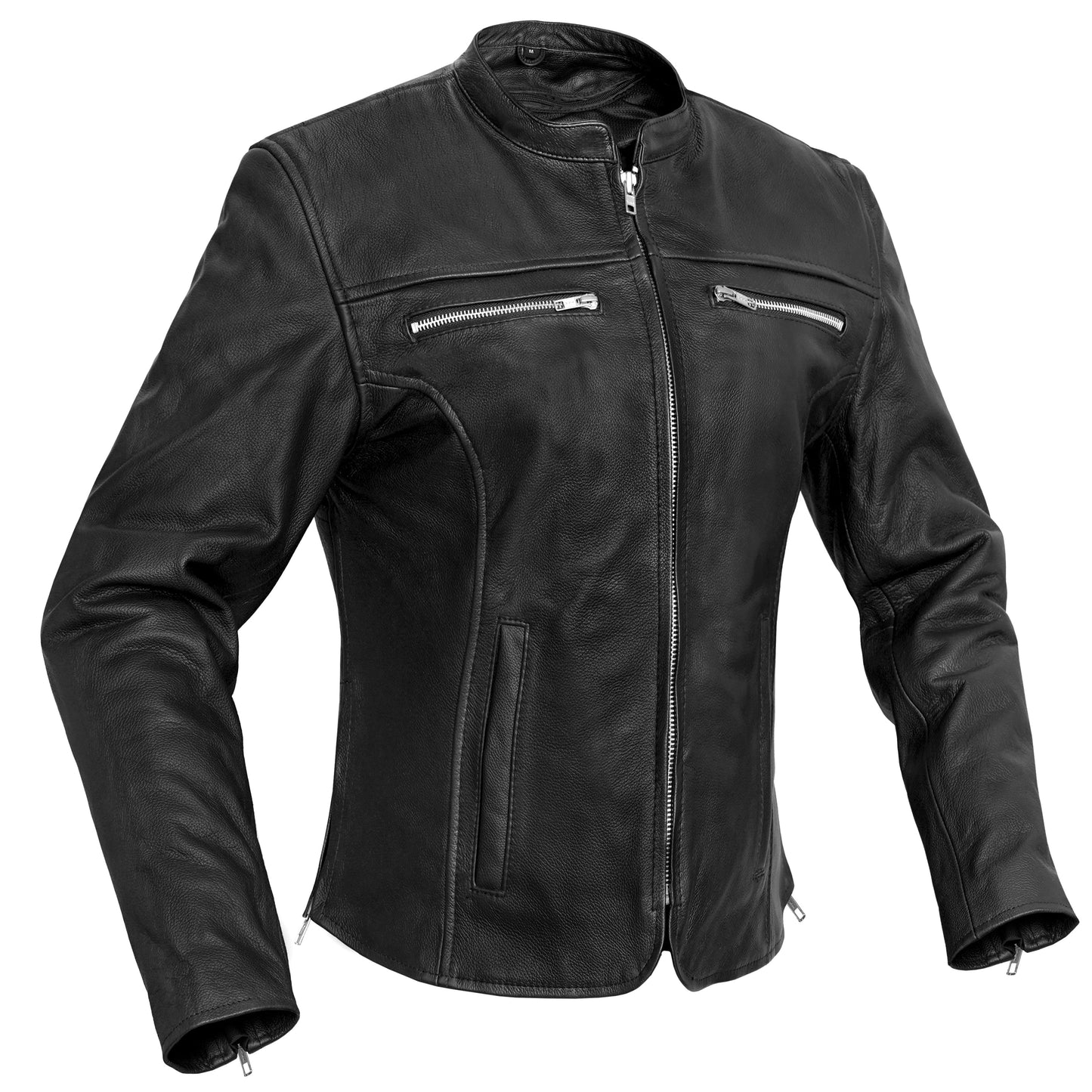 Road Queen Women's Black Leather Biker Jacket