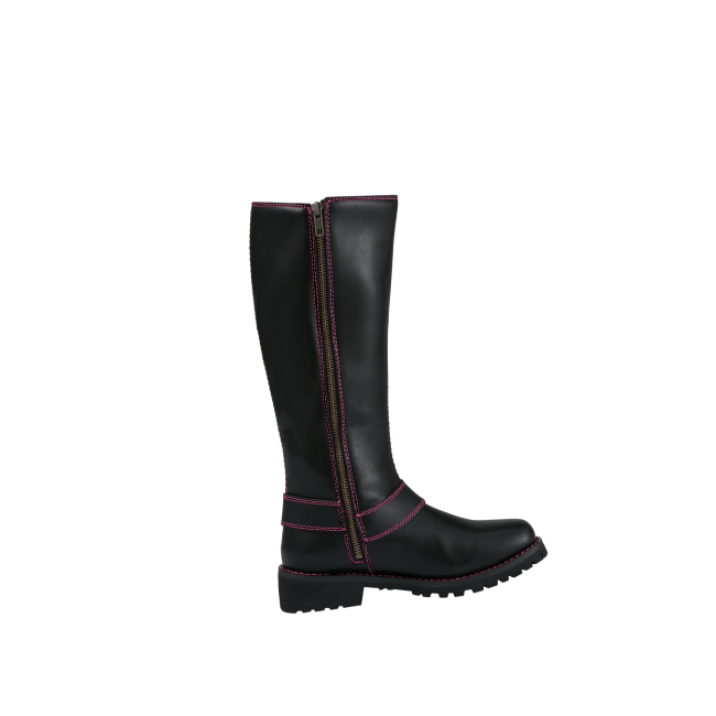 Dream Apparel® Women Biker Knee High Boots with Pink Laces